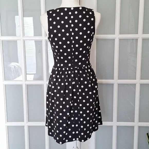 NEW LC Lauren Conrad Polka Dot Fit and Flare Dress - Picture 5 of 16